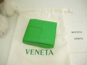 Bottega Veneta Cassette Green Leather Coin Case Wallet - Picture 1 of 8