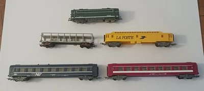 TRAIN JOUEF HO LOCO BB2531 RAILS WAGONS POSTAL VOYAGEUR MARCHANDISE ETC... - Photo 1/4