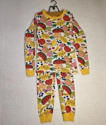 Hanna Andersson Fruit Salad Pajamas Euro 140 US 10 Yellow PJ's Sleep Watermelon - Image 1 of 4