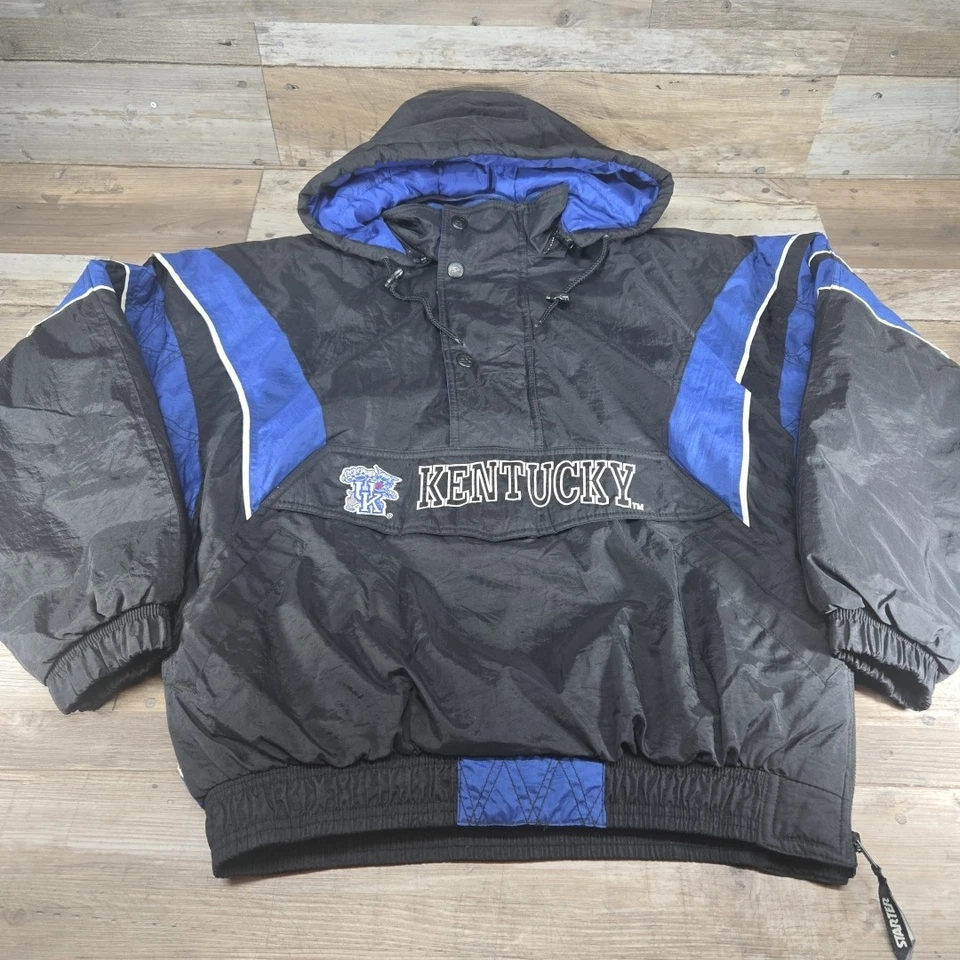 Kentucky Wildcats Jacket Mens Medium Anorak NCAA Basketball Starter  - Image 1 of 4