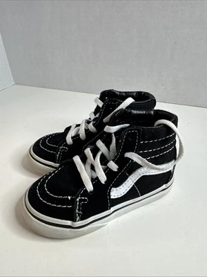 VANS Old Skool High Top Niño Negro Blanco Lona Talla 6 Foto 1 de 4