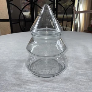 Klarglas Weihnachtsbaum Süßigkeiten Keksdose mit Dichtung 9 1/2" hoch Perfekt EUC  - Bild 1 von 7