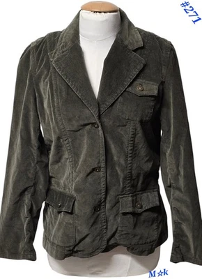 Chaqueta de Pana Eddie Bauer Verde Oliva Preppy Bolsillos con Botones Talla 12 Foto 1 de 4