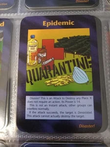 Illuminati playing card (1) "Quarantine" Disaster Epidemic LIMITED - Picture 1 of 2