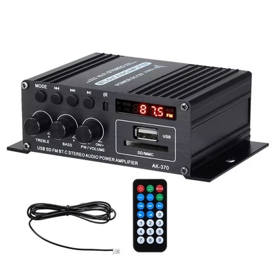AK370 Power Digital Amplifier Bluetooth HIFI Stereo SD Card U disk AUX input - Image 1 of 4