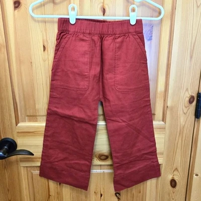 NUEVO CON ETIQUETAS BANANA REPUBLIC BEBÉ MEZCLA DE LINO PIERNA ANCHA PANTALONES OXIDADOS NIÑAS 5 AÑOS Foto 1 de 4