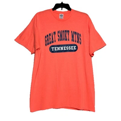 Camiseta Unisex Great Smoky Mountains Tennessee, Naranja Neón Brillante/Coral, Talla L Foto 1 de 4