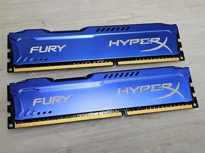 8GB (2x4GB) DDR3, PC3-12800, 1600MHz, 1.5V, KINGSTON HYPERX FURY, BLUE, WORKING - Image 1 of 3