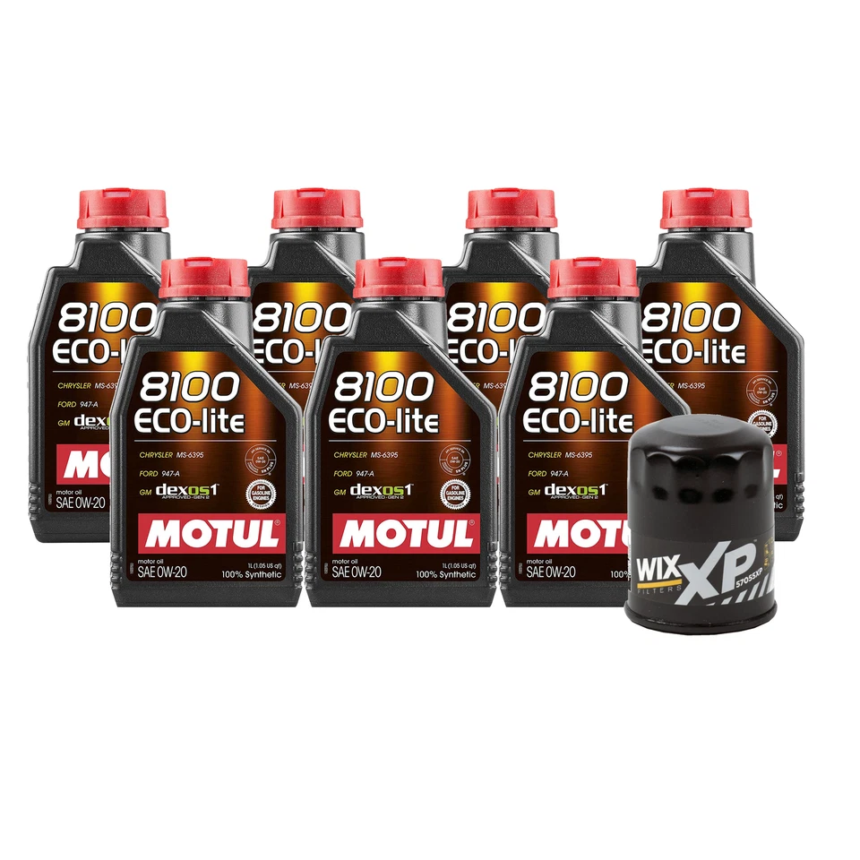 7L Motul 8100 ECO-LITE 0W20 Wix XP Filter Motor Oil Change Kit API SP-RC Foto 1 de 1