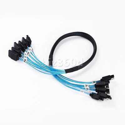 2X6pcs/set SATA III SAS Data Cable for Server SATA 7 Pin to SATA 7 Pin (0.5m) - Image 1 of 4