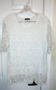Women's white dressy Top size large MAXIMA - Picture 1 of 3