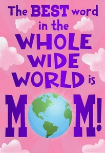 Happy MOTHER'S DAY Card FOR BEST MOM, #1 Whole Wide World by Hallmark + Envelope - Picture 1 of 4