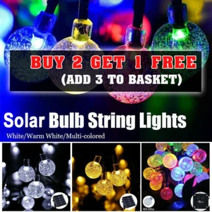 LED Ball Solar Light Party Fairy Outdoor Retro Ball String Lights Patio Garden - Picture 1 of 14