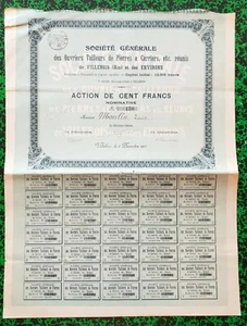 Dépt 01 - Villebois - Rare Ste des Ouvriers Tailleurs de Pierres & Carriers 1905 - Foto 1 di 1