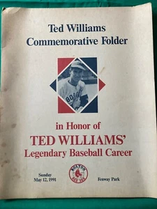 Carpeta conmemorativa de Ted Williams mayo de 1991 en Fenway Park - Imagen 1 de 6