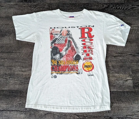 Rare Vintage 1994 Houston Rockets NBA World Champions Tshirt Size L Made In USA Cover
