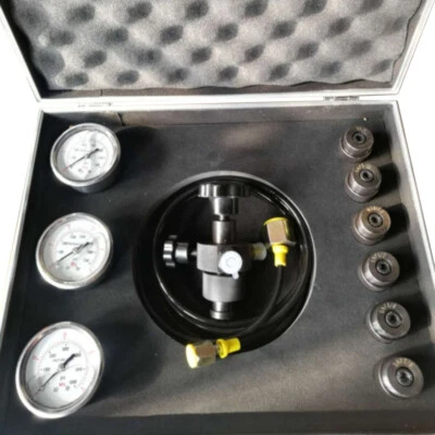 3 Gauge Hydraulic Accumulator Nitrogen Gas Charging Filling Pressure Test Kit - Image 1 of 4