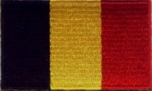 Parches bordados bandera de Bélgica 2,5""x1,5"" plancha - Imagen 1 de 1