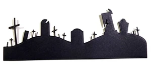Graveyard Tombstones Cemetery Crosses Halloween Dead Metal Die Thin 2" x 5.75" - Picture 1 of 2