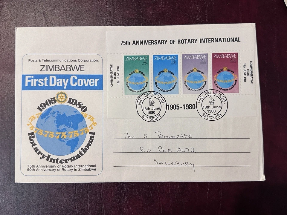 Zimbabwe 1980 75th Anniversary of Rotary International FDC - Image 1 of 2