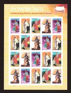 US - Sheet of 20 - Powwows, Celebrating Native American Culture - MNH - Picture 1 of 1