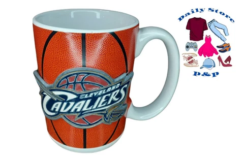 NBA Basketball Cleveland Cavaliers Coffee Mug With 3D Raised Emblem Team Pre-Own Cover