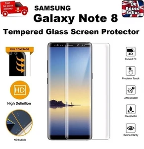 3D Curved Shatter Proof Tempered Glass Screen Protector For Samsung Note 8 CLEAR - Picture 1 of 11