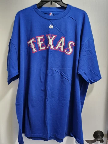 Men's Majestic Texas Rangers Royal Blue  #11  Darvish T-Shirt  2XL Cover