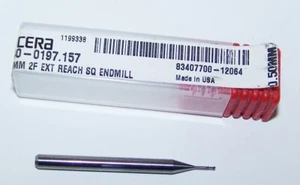 0.50mm (.0197") 2 FLUTE CARBIDE ENDMILLS, EX REACH - 1640-0197.157 - SALE - Picture 1 of 1