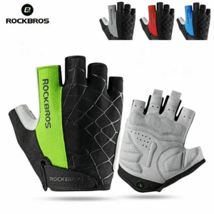 RockBros Half Finger Cycling Short Gloves Shockproof Breathable Cobweb Gloves - Picture 1 of 5