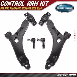 4Pcs Front Lower Control Arm w/ Ball Joint Tie Rod End for Ford Focus 2000-2004 - Picture 1 of 9
