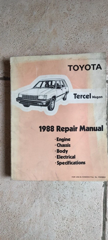 Toyota Tercel Wagon Repair Manual 1988 - Immagine 1 di 1