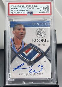2008 UD Exquisite Collection Russell Westbrook Rookie Patch Auto PSA A  Auto 10