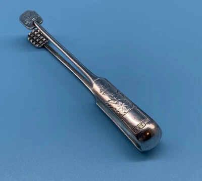 Pinças antigas imperiais russas de prata esterlina 84 açúcar/gelo 5 1/4" - Imagem 1 de 4
