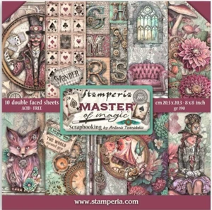 Stamperia MASTER OF MAGIC - 8" X 8" - DOBLE CARA - 10 HOJAS - FEB 2025 - Imagen 1 de 14
