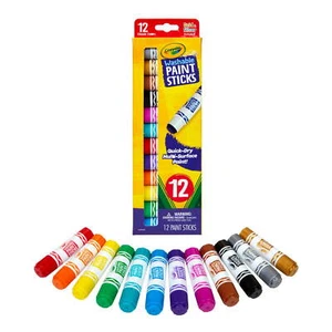 Crayola Quick Dry Paint Sticks Assorted Colors Washable Paint Set for Kids 12 Ct - Picture 1 of 4
