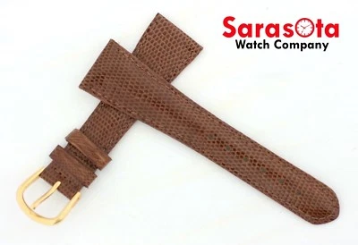 Correa de reloj de cuero deBeer genuina lagarto 19 mm cosida corta 14 hebillas color Foto 1 de 3