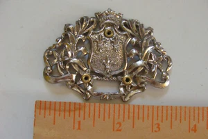 "Emblema stemma metallo lungo 3,5"" x 2,5" - Foto 1 di 2