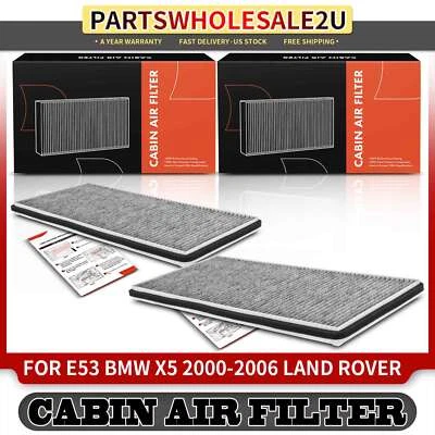 2x Filtro de aire de cabina de carbón activado delantero para Land Rover Range Rover BMW X5 Foto 1 de 4