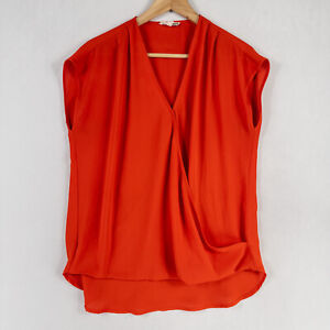 Pleione Top Bluzka Damska Medium Red Wrap Front Style Sweter bez rękawów