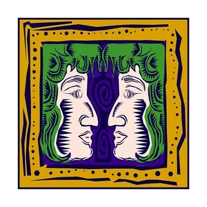 Men's 100%Silk Pocket Square Constellation Series TGemini 53cm 21" Hand rolled - Picture 1 of 7