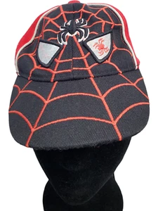 Caps Spiderman Baseball Cap Boy Black Red 100% Acrylic Adjustable Hook & Loop - Picture 1 of 13