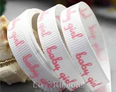 Corbata de cinta artesanal de ducha infantil blanca envoltura de regalo It's a baby Girl de 1 metro  Foto 1 de 3