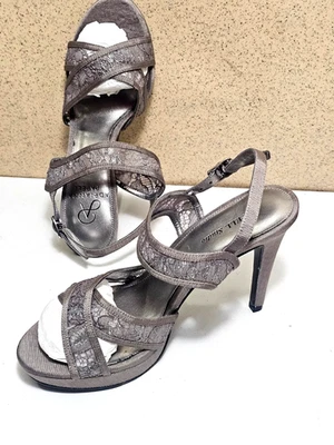 PAPELL Mujer Talla 5.5, 6 GRIS Plataforma Jane Sandalia Suela de Cuero Zapatos de Tacón Bomba Foto 1 de 4