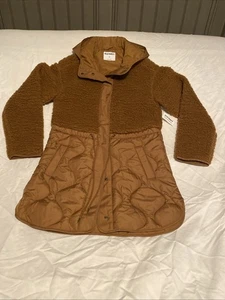 Old Navy Women's Sherpa-Lined Quilted Hooded Parka Jacket Copper New Small - Picture 1 of 13