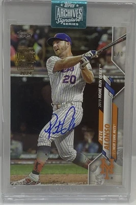 Pete Alonso 2024 Topps Archives 2020 Home Run Derby Autograph Auto #1/1 Mets SSP - Image 1 of 3