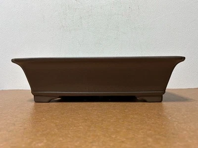 Tokoname Yūji Nakano Purple Clay Rectangular Bonsai Pot with Step Foot Used - Image 1 of 4