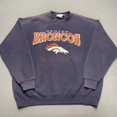 Suéter De Colección Denver Broncos Para Hombres XL Azul NFL Fútbol Majestuoso Hecho EE. UU. 90s Foto 1 de 4