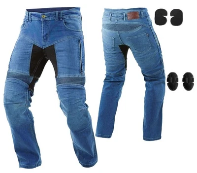 Jeans uomo da moto con kevlar e protezioni ginocchia fianchi omologate CE - Immagine 1 di 4
