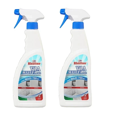 Antimuffa spray Via Muffa Rhutten detergente igienizzante smacchia fughe 2x750ML